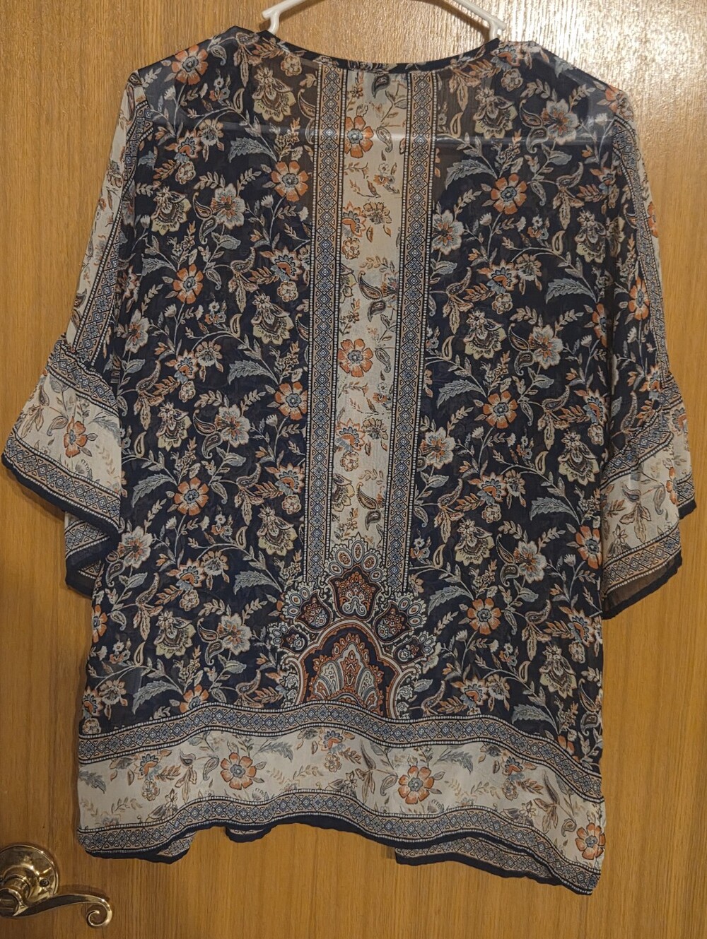 Roz & Ali Navy Floral Border Print Tunic - Picture 5 of 6